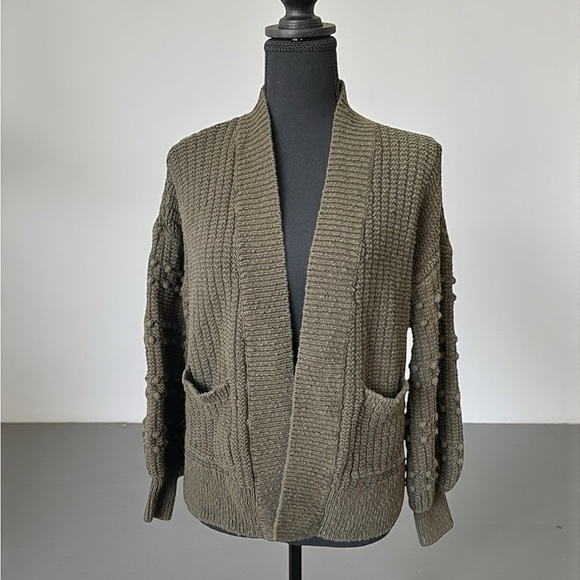 Madewell Ribbed Bobble Knit Oversized Cardigan Sweater Dark Green Women’s XS - Picture 8 of 8